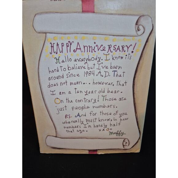 Muffy Vanderbear 10th Anniversary "This Takes the Cake" Limited Edition NAB 1994 - Picture 5 of 5